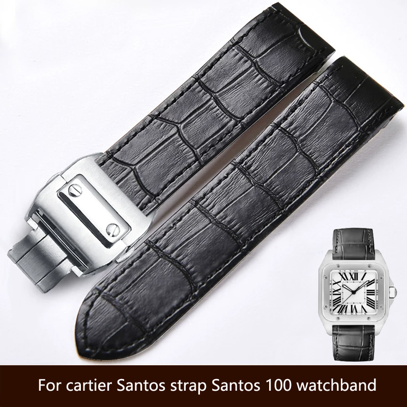 Cartier Watch Santos - Tali jam tangan kulit asli berkualitas